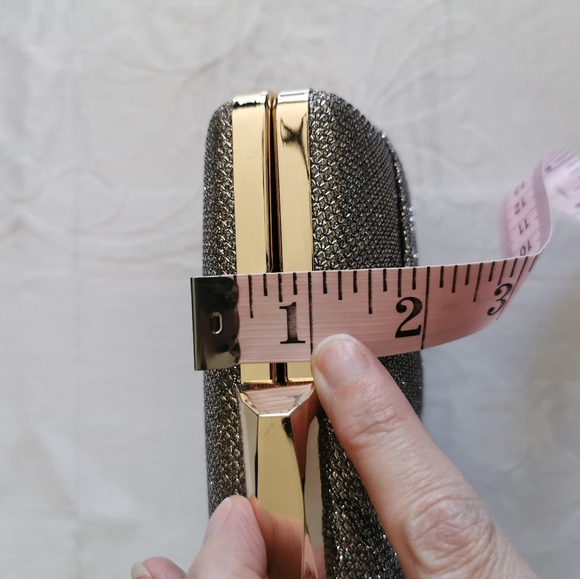 Jessica McClintock Silver Sparkle Evening Bag - Picture 7 of 7